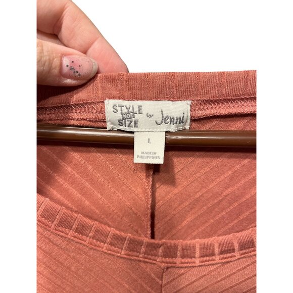 Jenni Intimates Style Not Size Withered Rose Long-Sleeve Top Lightweight Ribbed - Picture 3 of 4